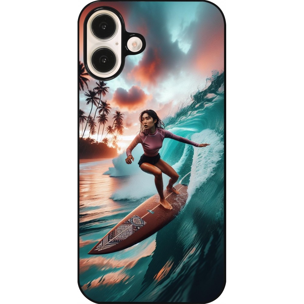 iPhone 16 Plus Case Hülle - Surferin aus Bali