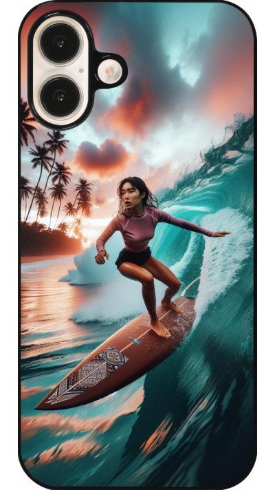 iPhone 16 Plus Case Hülle - Surferin aus Bali