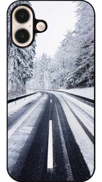 iPhone 16 Plus Case Hülle - Winter 22 Snowy Road