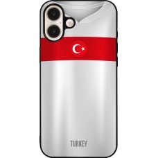 iPhone 16 Plus Case Hülle - Silikon schwarz Türkei personalisierbares Fussballtrikot