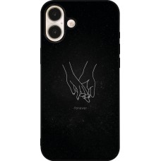 iPhone 16 Plus Case Hülle - Silikon schwarz Valentine 2023 hands forever