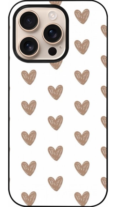 iPhone 16 Pro Case Hülle - Autumn 2024 brown hearts