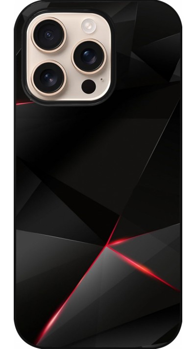 iPhone 16 Pro Case Hülle - Black Red Lines