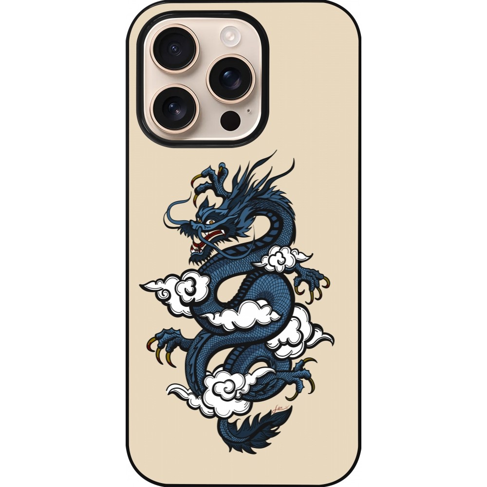 iPhone 16 Pro Case Hülle - Blue Dragon Tattoo