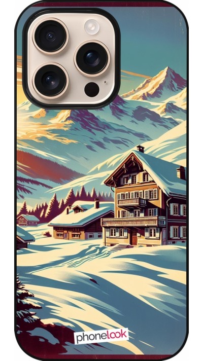 iPhone 16 Pro Case Hülle - Chalet Berg verschneit