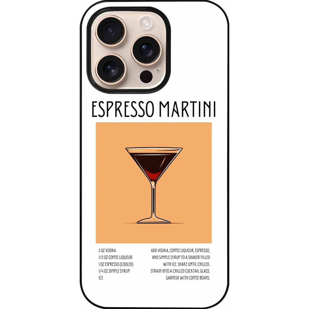 iPhone 16 Pro Case Hülle - Cocktail Rezept Espresso Martini