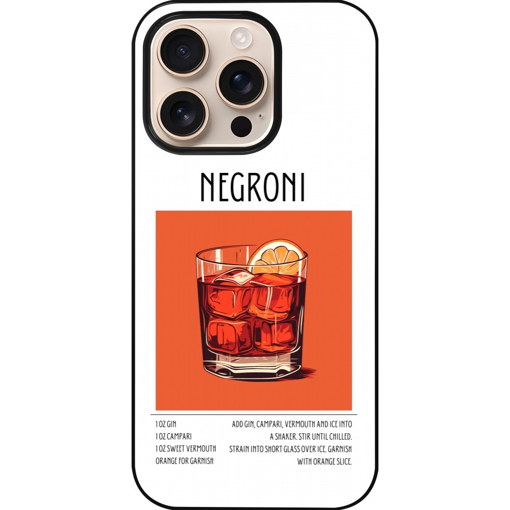 iPhone 16 Pro Case Hülle - Cocktail Rezept Negroni