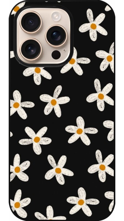 iPhone 16 Pro Case Hülle - Easter 2024 white on black flower