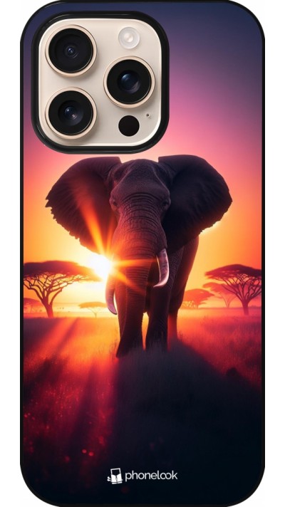 iPhone 16 Pro Case Hülle - Elefant Sonnenaufgang Schönheit