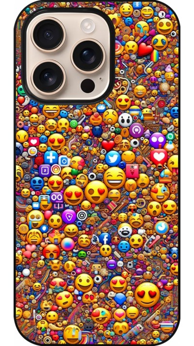 iPhone 16 Pro Case Hülle - Emoji gemischt