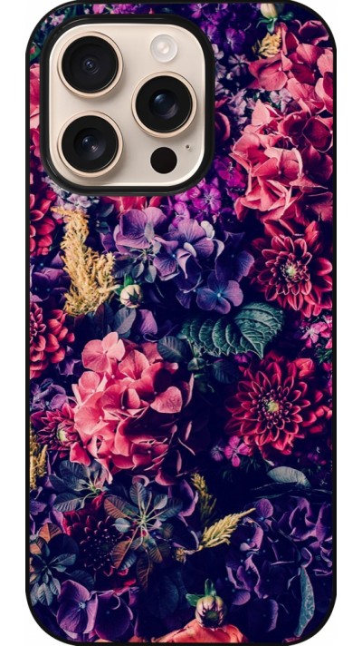 iPhone 16 Pro Case Hülle - Flowers Dark