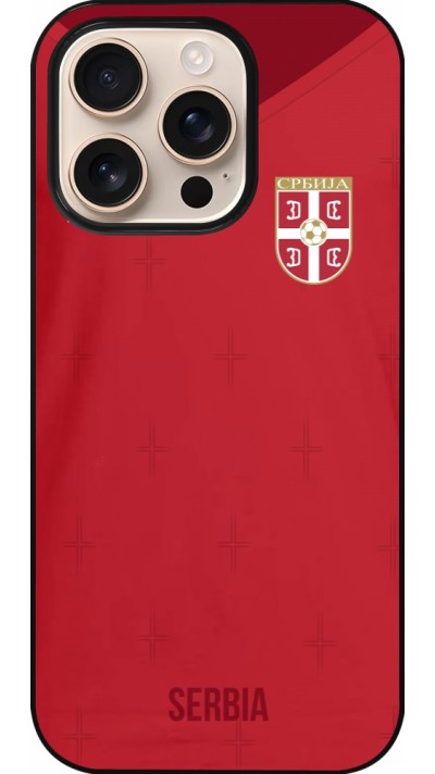 iPhone 16 Pro Case Hülle - Serbien 2022 personalisierbares Fussballtrikot