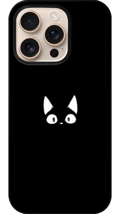 iPhone 16 Pro Case Hülle - Funny cat on black