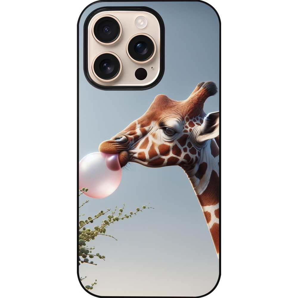 iPhone 16 Pro Case Hülle - Giraffe mit Blase