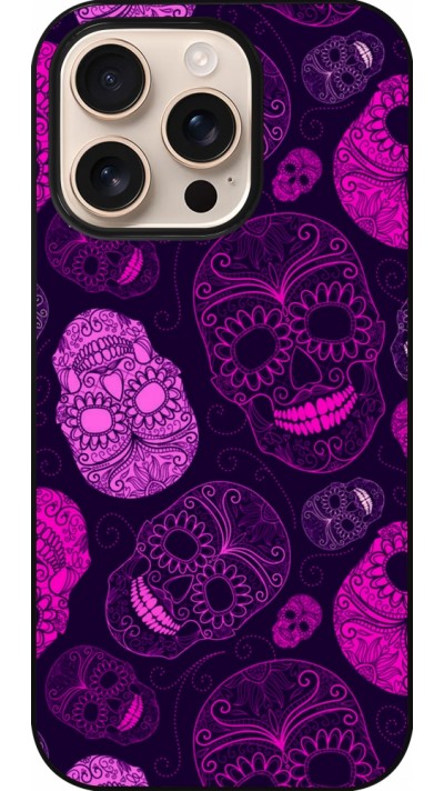 iPhone 16 Pro Case Hülle - Halloween 2023 pink skulls