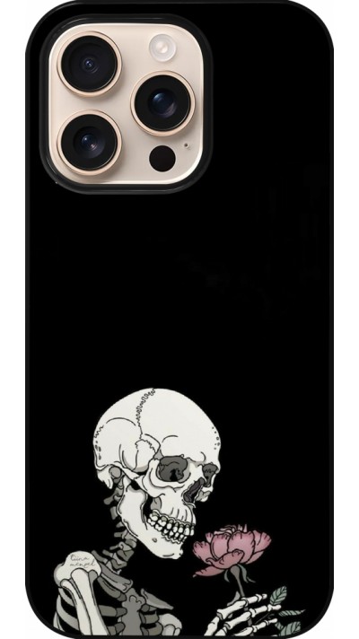 iPhone 16 Pro Case Hülle - Halloween 2023 rose and skeleton