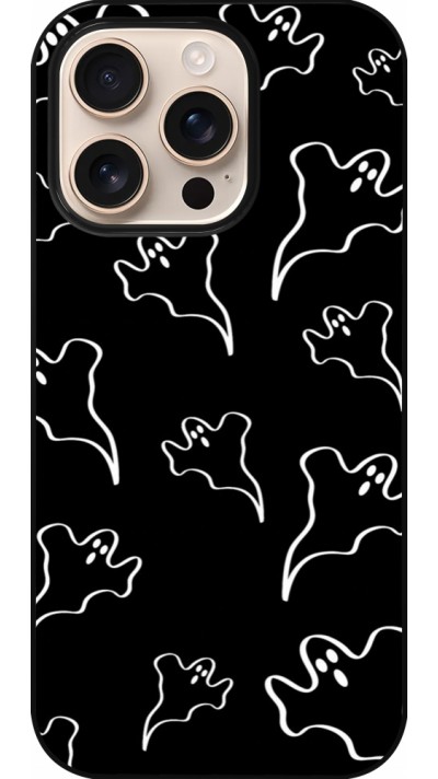 iPhone 16 Pro Case Hülle - Halloween 2024 black and white ghosts