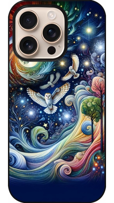 iPhone 16 Pro Case Hülle - Fliegender Blumen-Eule