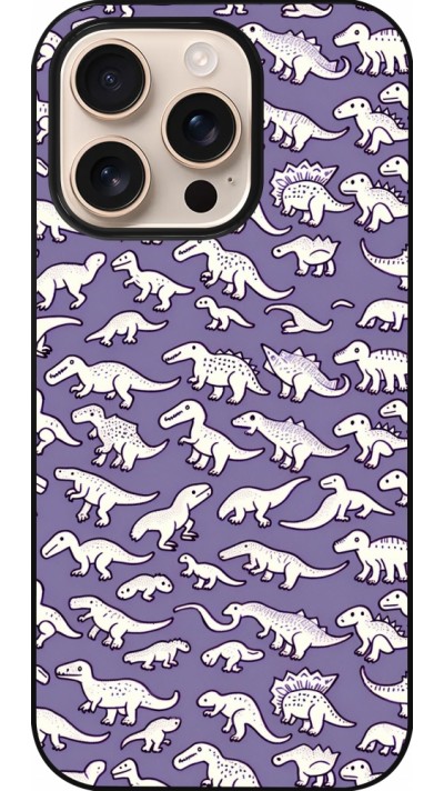 iPhone 16 Pro Case Hülle - Mini-Dino-Muster violett