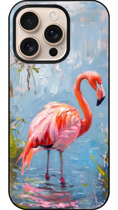 iPhone 16 Pro Case Hülle - Paint Flamingo