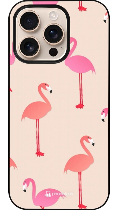 iPhone 16 Pro Case Hülle - Pink Flamingos Pattern