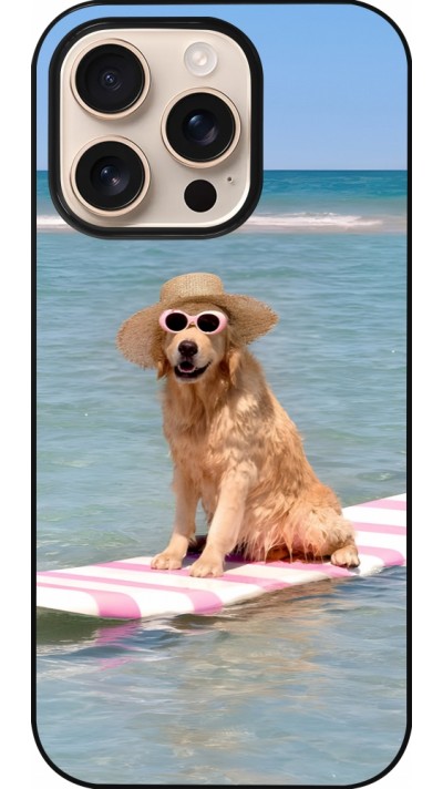 iPhone 16 Pro Case Hülle - Summer Dog on Paddle