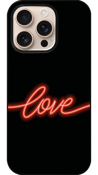 iPhone 16 Pro Case Hülle - Valentine 2023 neon love