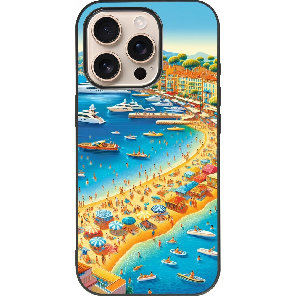 iPhone 16 Pro Case Hülle - Silikon schwarz French Riviera People