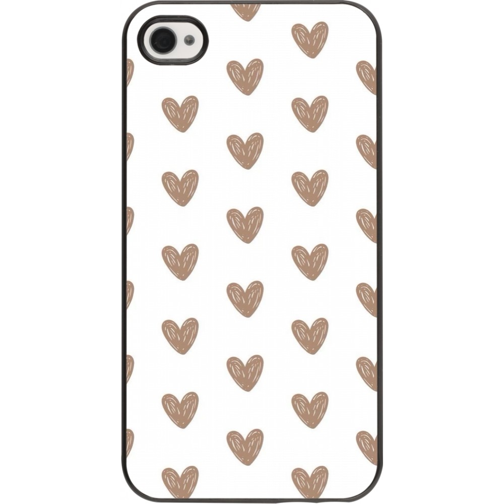 iPhone 4/4s Case Hülle - Autumn 2024 brown hearts