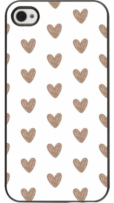 iPhone 4/4s Case Hülle - Autumn 2024 brown hearts