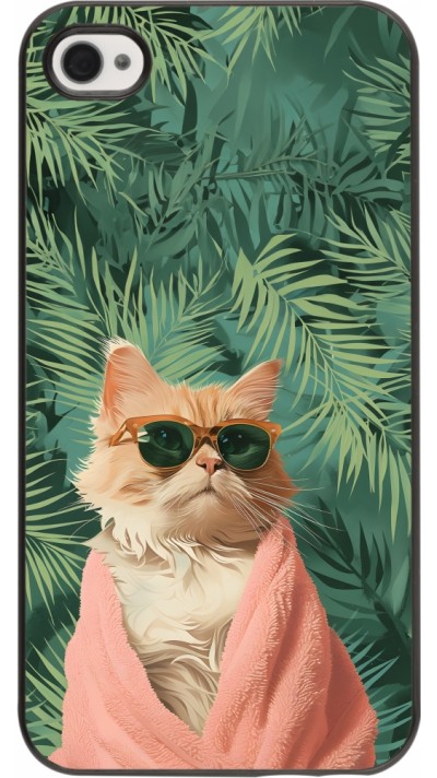 iPhone 4/4s Case Hülle - Cat Summer Palms