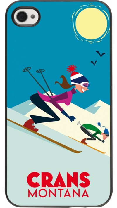 iPhone 4/4s Case Hülle - Crans-Montana Ski Downhill