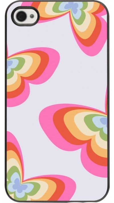 iPhone 4/4s Case Hülle - Easter 2024 rainbow butterflies