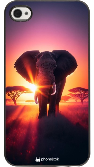 iPhone 4/4s Case Hülle - Elefant Sonnenaufgang Schönheit