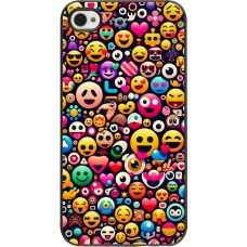 iPhone 4/4s Case Hülle - Emoji Mix Farbe