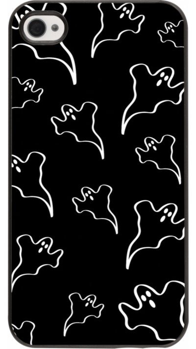 iPhone 4/4s Case Hülle - Halloween 2024 black and white ghosts