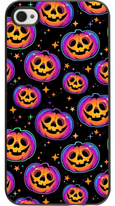 iPhone 4/4s Case Hülle - Halloween 2024 rainbow pumpkins