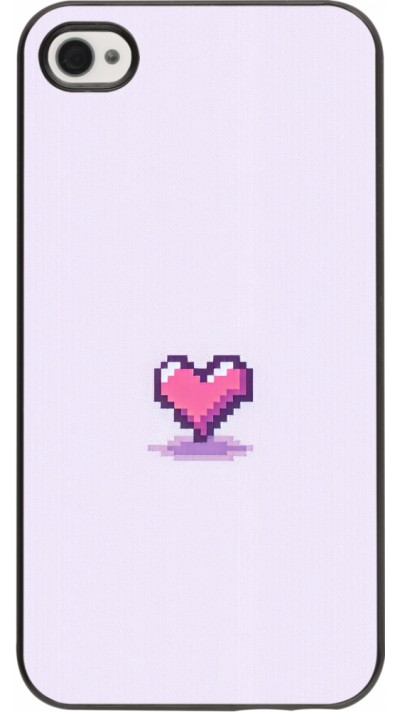 Coque iPhone 4/4s - Pixel Coeur Violet Clair