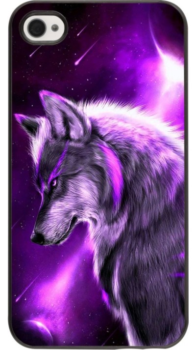 Coque iPhone 4/4s - Purple Sky Wolf