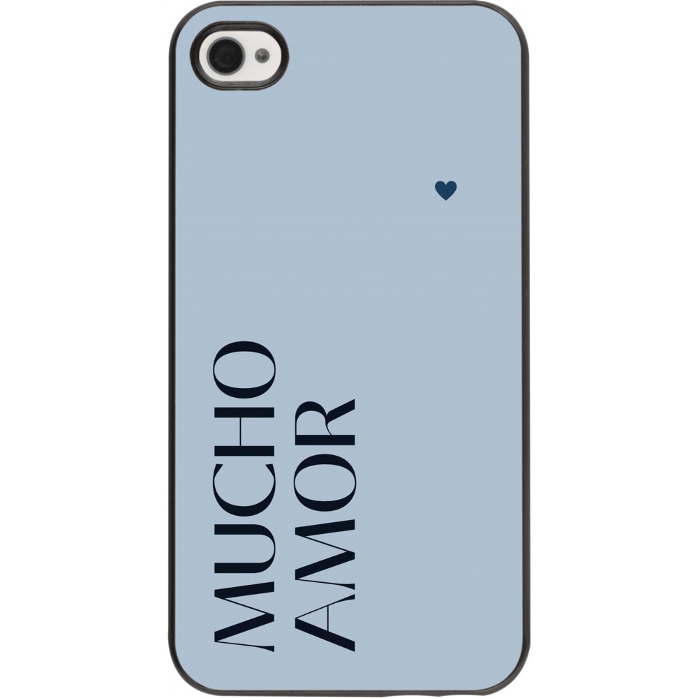 iPhone 4/4s Case Hülle - Valentine 2024 mucho amor azul