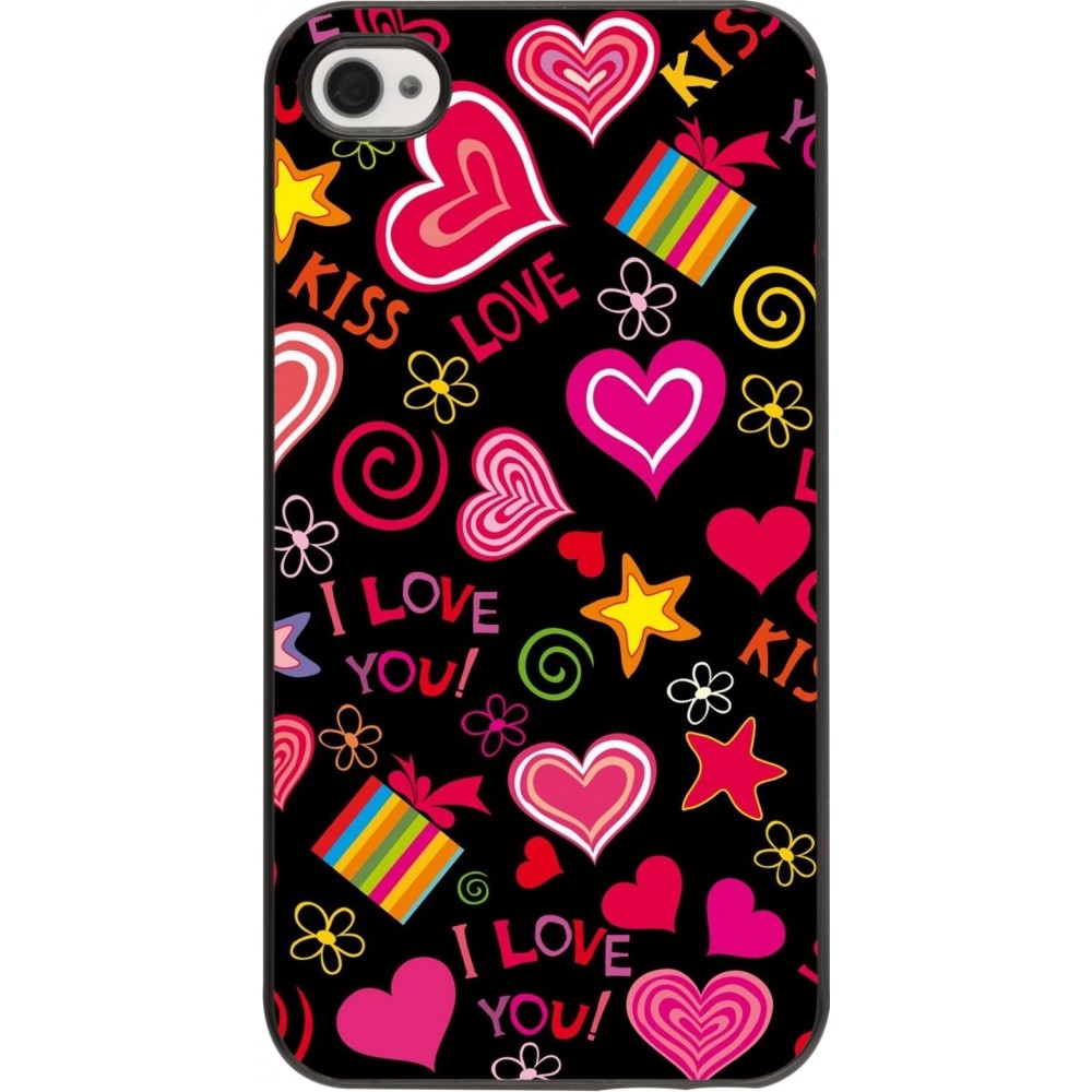 iPhone 4/4s Case Hülle - Valentine 2023 love symbols