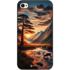 iPhone 4/4s Case Hülle - Tal Sonnenuntergang Hirsch Baum