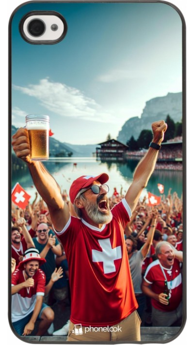 Coque iPhone 4/4s - Victoire suisse fan zone Euro 2024