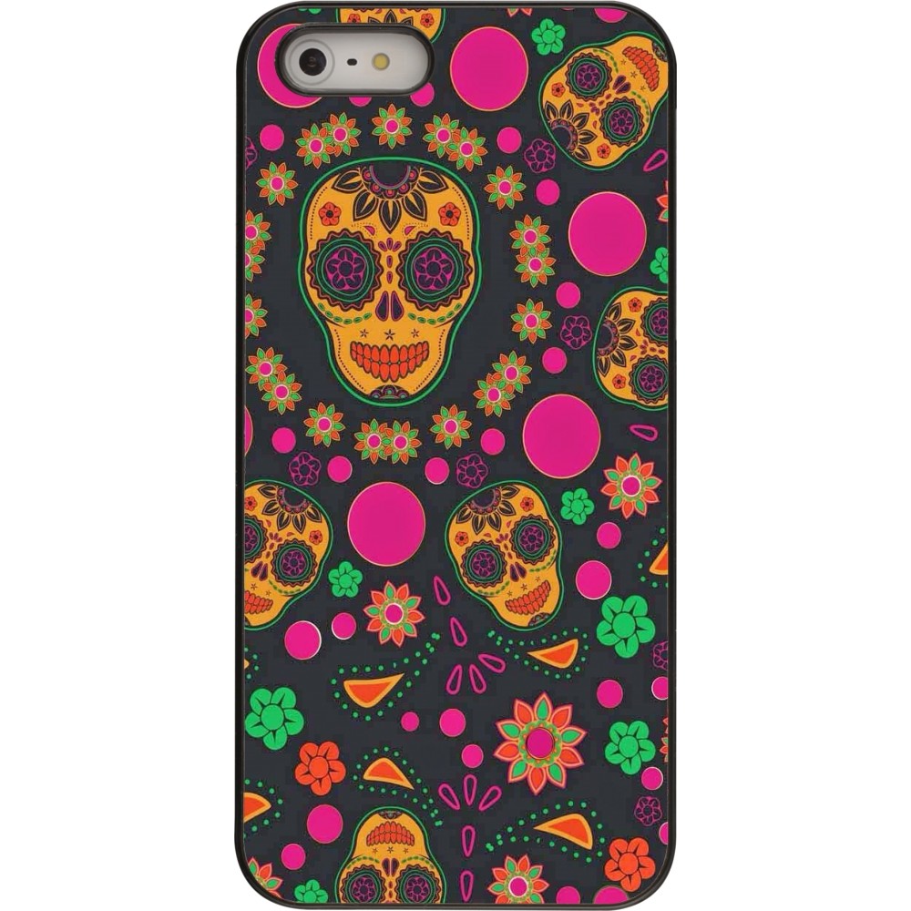 iPhone 5/5s / SE (2016) Case Hülle - Halloween 22 colorful mexican skulls