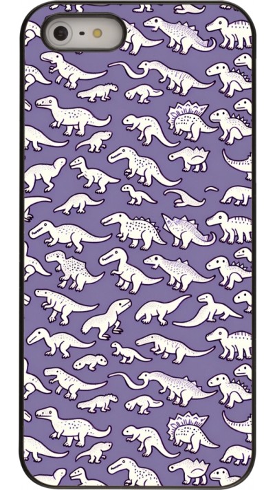 iPhone 5/5s / SE (2016) Case Hülle - Mini-Dino-Muster violett