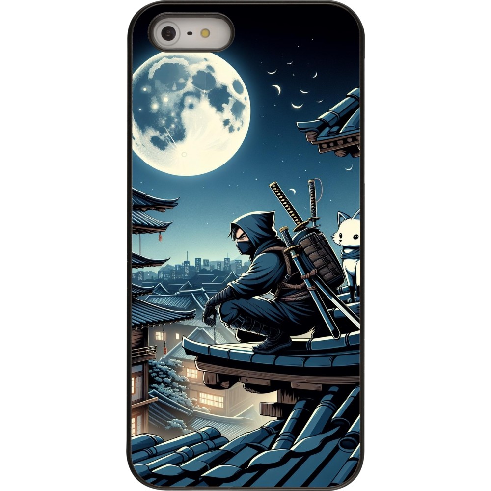 iPhone 5/5s / SE (2016) Case Hülle - Ninja unter dem Mond