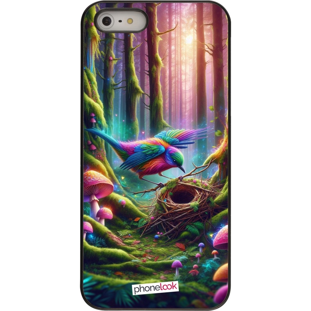 iPhone 5/5s / SE (2016) Case Hülle - Vogel Nest Wald