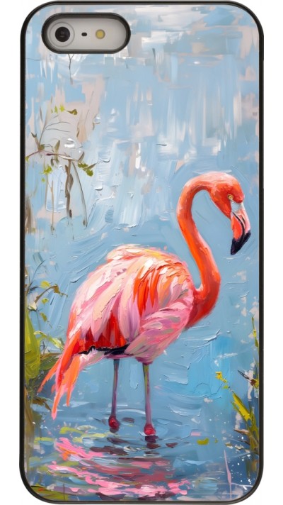 iPhone 5/5s / SE (2016) Case Hülle - Paint Flamingo