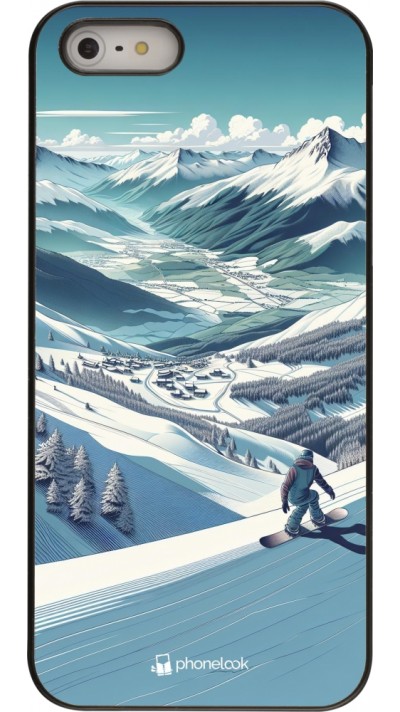 iPhone 5/5s / SE (2016) Case Hülle - Snowboarder Berg