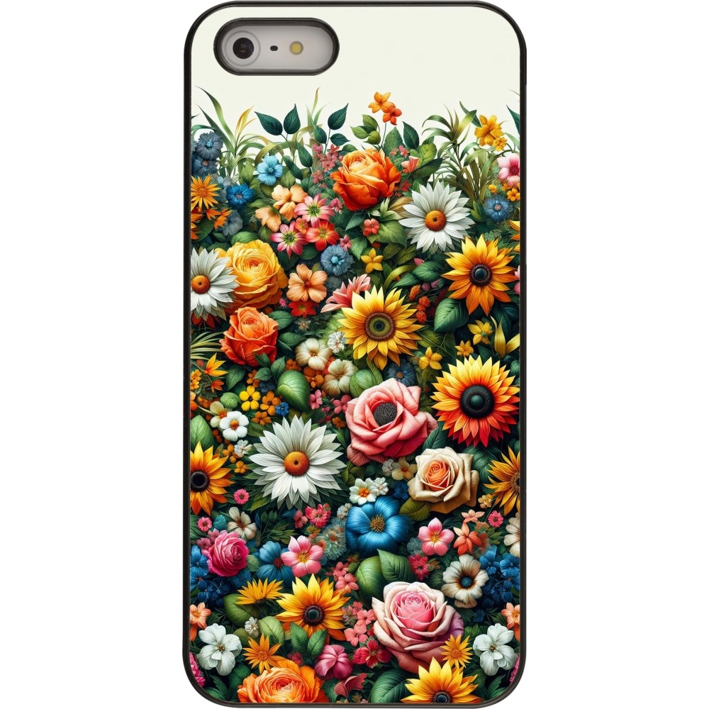 iPhone 5/5s / SE (2016) Case Hülle - Sommer Blumenmuster